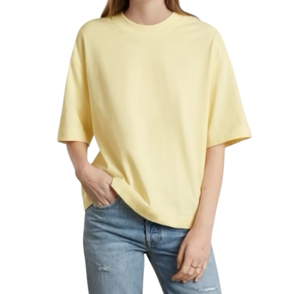 EVERLANE Premium Weight Relaxed Fit Tee Yellow Oversized Short Sleeve T-Shirt M - Picture 1 of 10